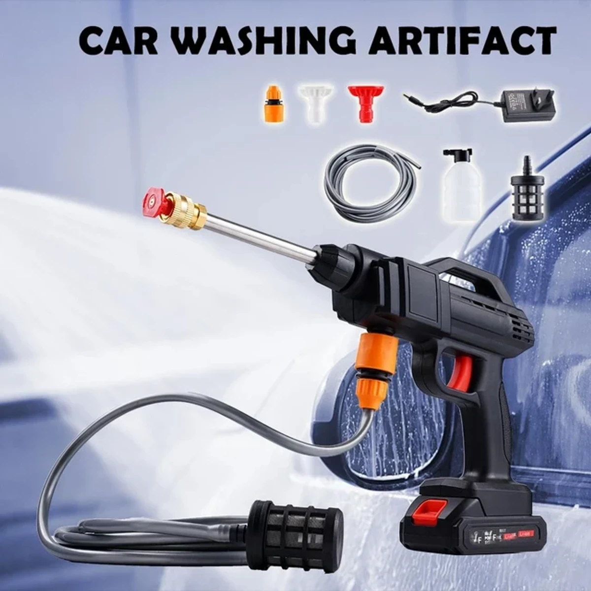 High Pressure Car Washer Gun ( Rechargeable ) - Thumbnail 4