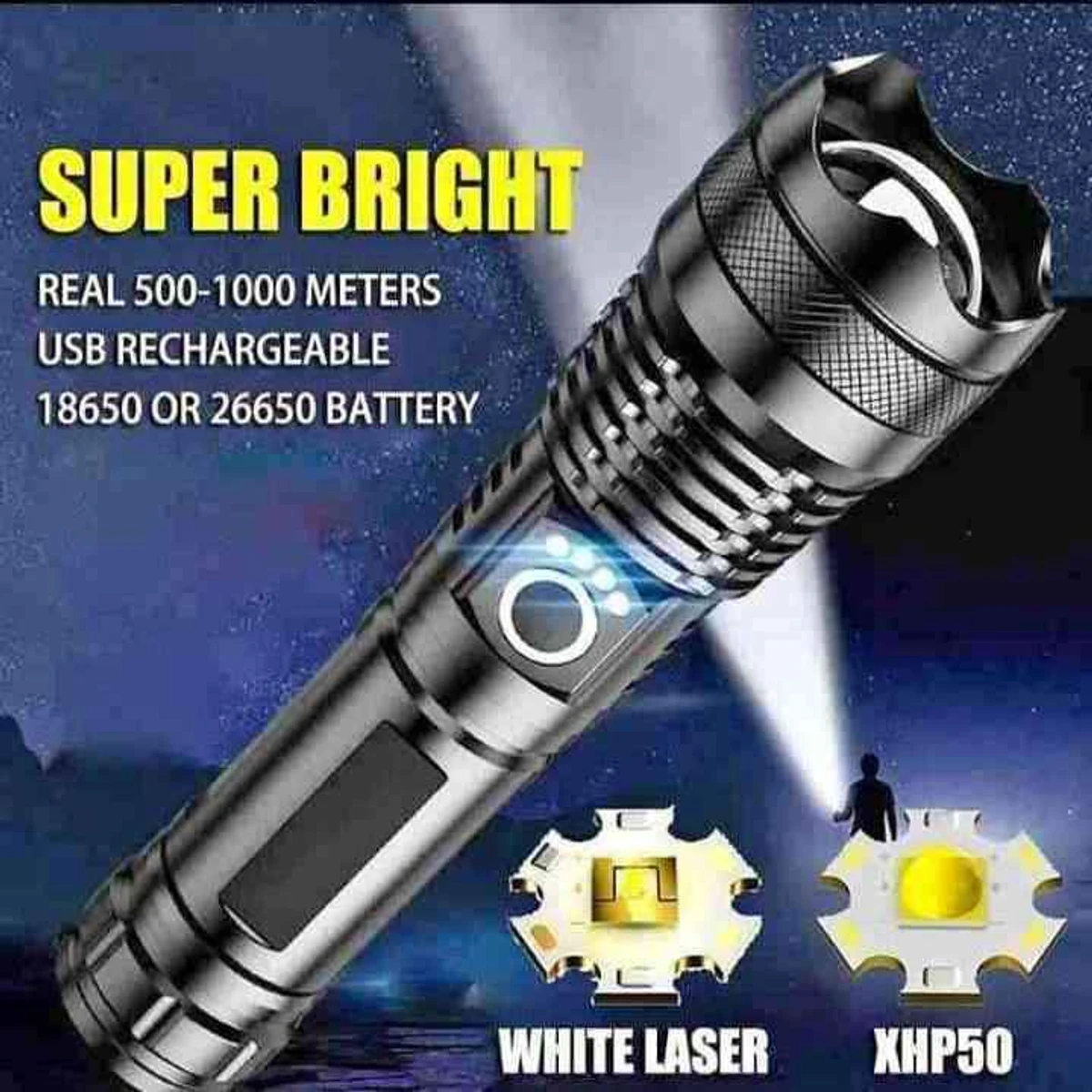 Waterproof Zoom LED Flashlight - Thumbnail 5
