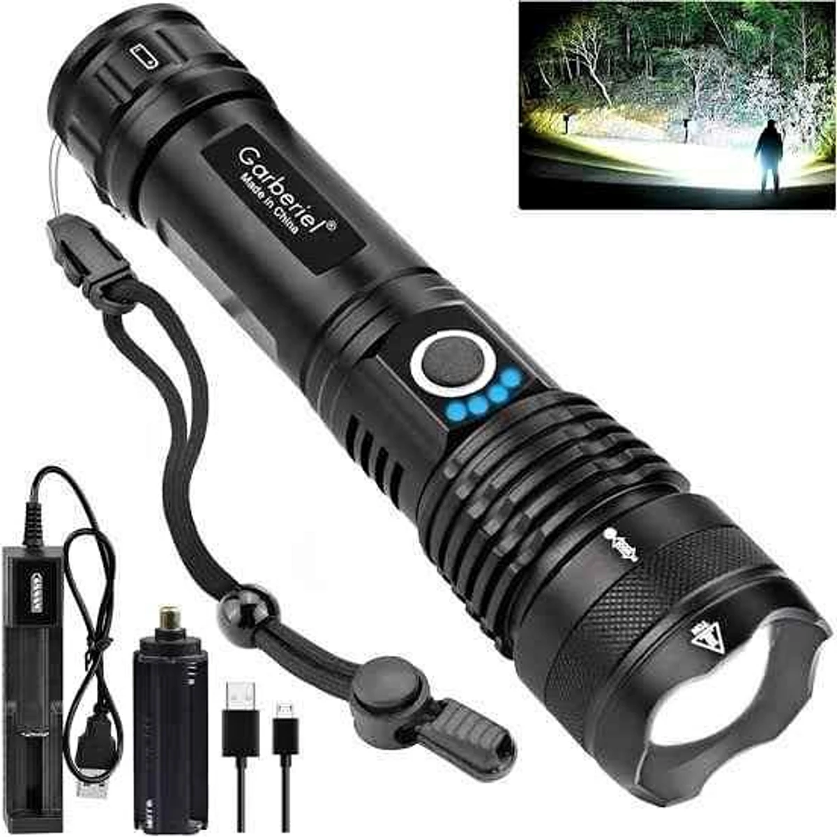 Waterproof Zoom LED Flashlight - Thumbnail 3