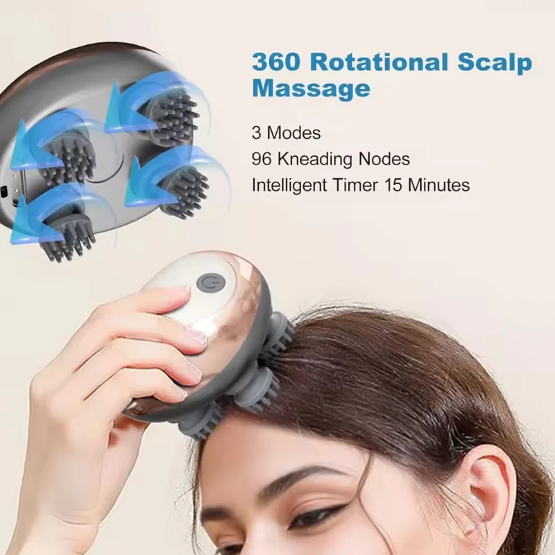 Head Massager for Hair Growth, Relaxation, and Stress Relief with Multiple Massage