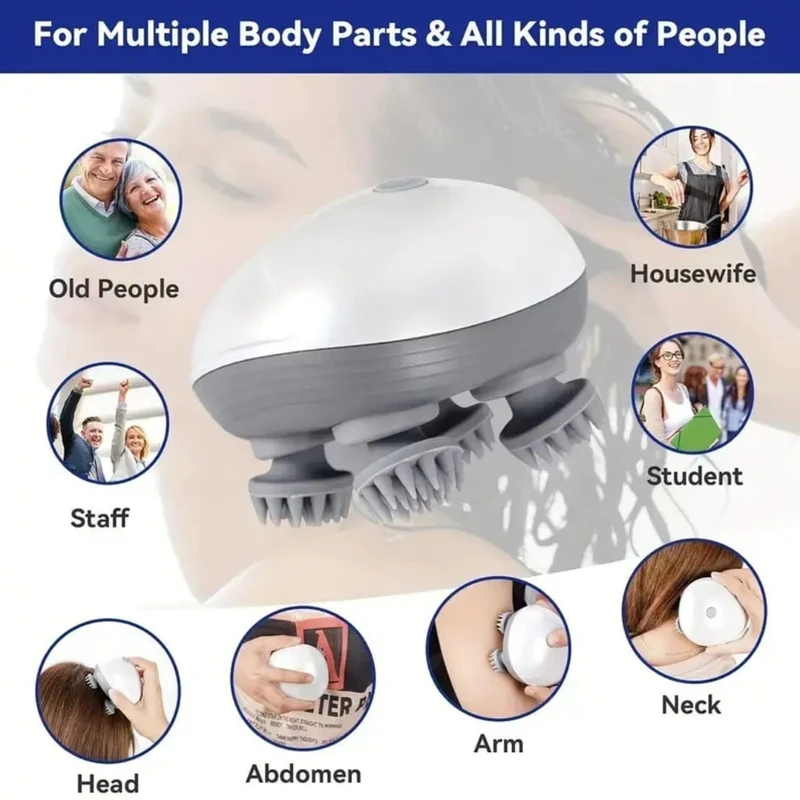 Head Massager for Hair Growth, Relaxation, and Stress Relief with Multiple Massage - Thumbnail 5
