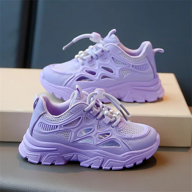 Girls Sneakers Slip Resistant Girls' Athletic Shoes Lightweight Running Shoes for Girl Outdoor Kids Tennis Athletic Fashion Sports Shoes
