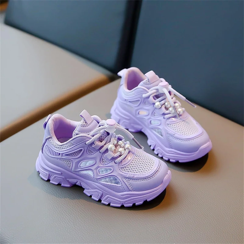 Girls Sneakers Slip Resistant Girls' Athletic Shoes Lightweight Running Shoes for Girl Outdoor Kids Tennis Athletic Fashion Sports Shoes