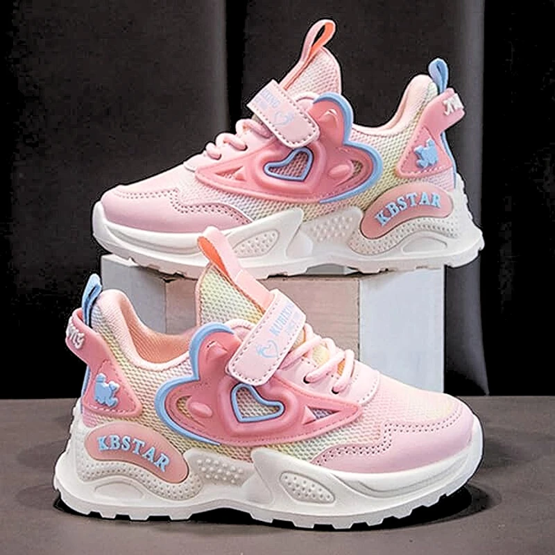 Sneakers Children Girls Running Shoes Comfortable Lightweight Walking Shoes (Toddler/Little Kid/Big Kid) Pink,2