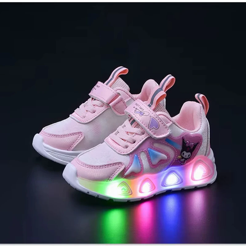 Girls LED Luminous Sport Shoes Children Flashing Light Up Sneakers - Image 3