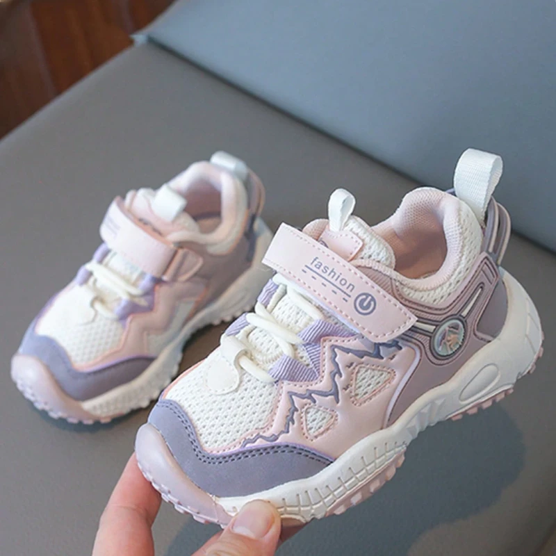 Children Kids Boys Girls Hook-And-Loop PU Casual Sports Shoes, Waterproof & Anti-Slip - Image 3