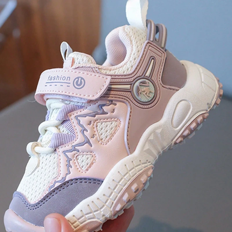 Children Kids Boys Girls Hook-And-Loop PU Casual Sports Shoes, Waterproof & Anti-Slip - Image 4