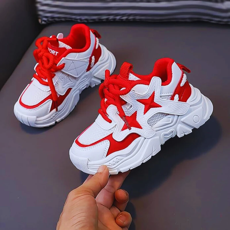 Kids, Fashionable, Kindergarten, School Shoes, Girls, Popular, Boys, School, Lightweight, Running Shoes, Walking Shoes, Anti-Slip, Basket Shoes, Wide, Gymnasium Shoes, Casual - Image 3