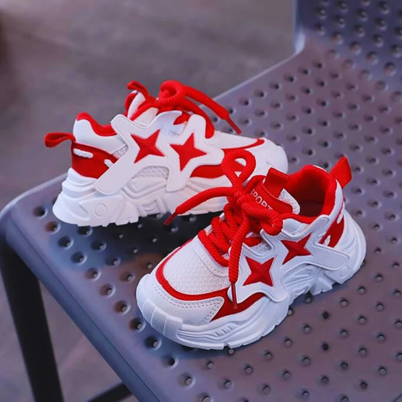 Kids, Fashionable, Kindergarten, School Shoes, Girls, Popular, Boys, School, Lightweight, Running Shoes, Walking Shoes, Anti-Slip, Basket Shoes, Wide, Gymnasium Shoes, Casual - Image 4