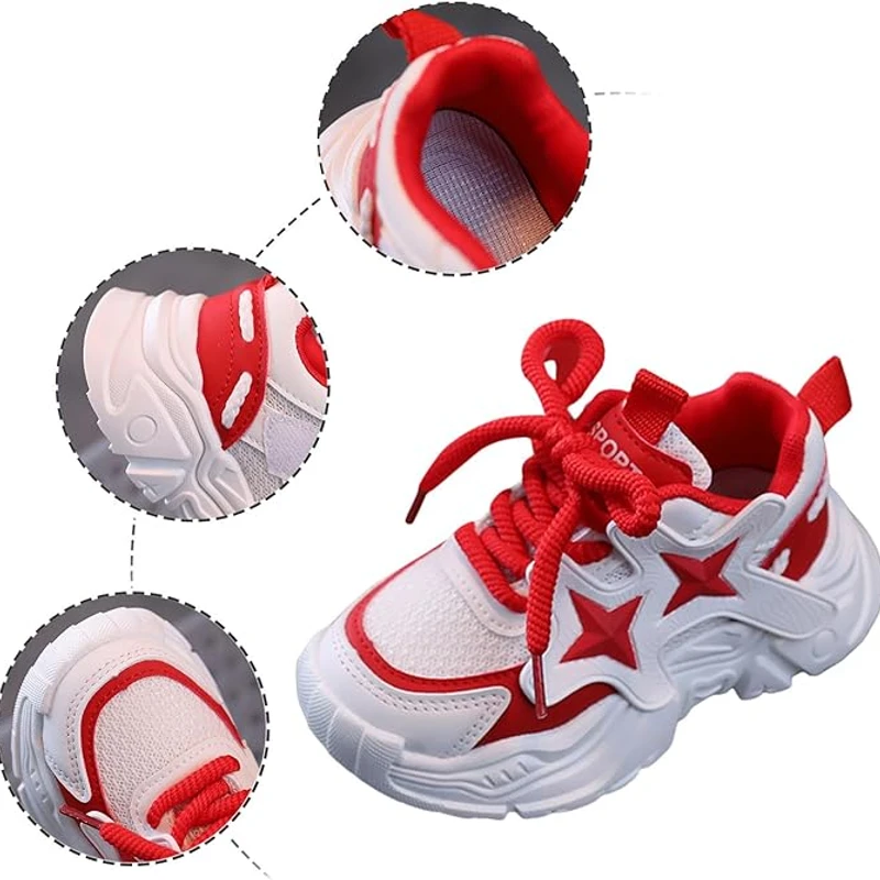 Kids, Fashionable, Kindergarten, School Shoes, Girls, Popular, Boys, School, Lightweight, Running Shoes, Walking Shoes, Anti-Slip, Basket Shoes, Wide, Gymnasium Shoes, Casual - Image 5