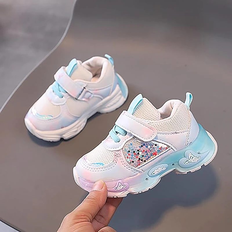 Children's Light Up Sport Shoes Mesh Lightweight Breathable Tennis Shoes Non Slip Luminous Casual Walking Shoes - Image 3