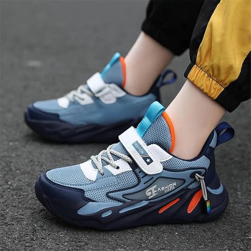 Kid Sneakers Sport Shoes for Boys Fashion Leather Children Breathable Mesh Comfort Shoes Casual Walking Outdoor Running Shoes - Image 3