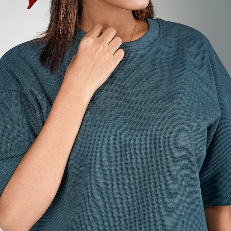 Mens Oversized Drop Shoulder - Teal Blue - Thumbnail 4