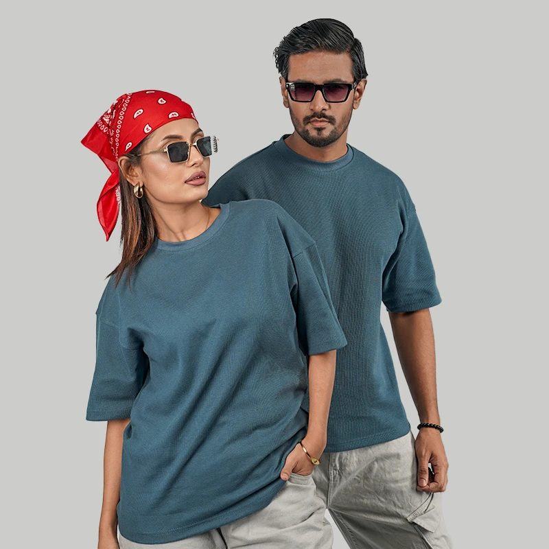 Mens Oversized Drop Shoulder - Teal Blue - Thumbnail 5
