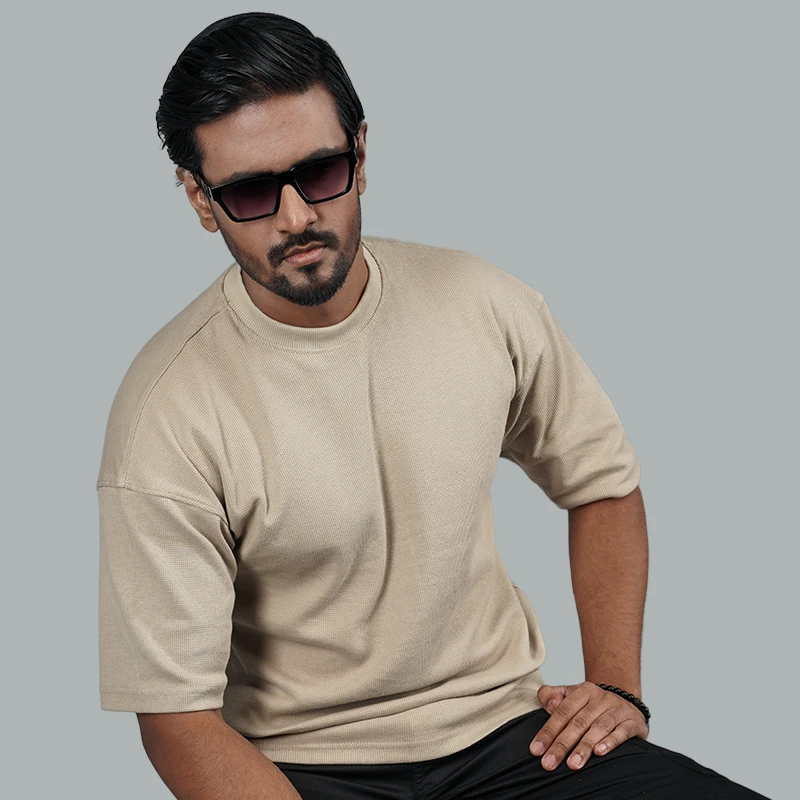 Mens Oversized Drop Shoulder - Skin Beige