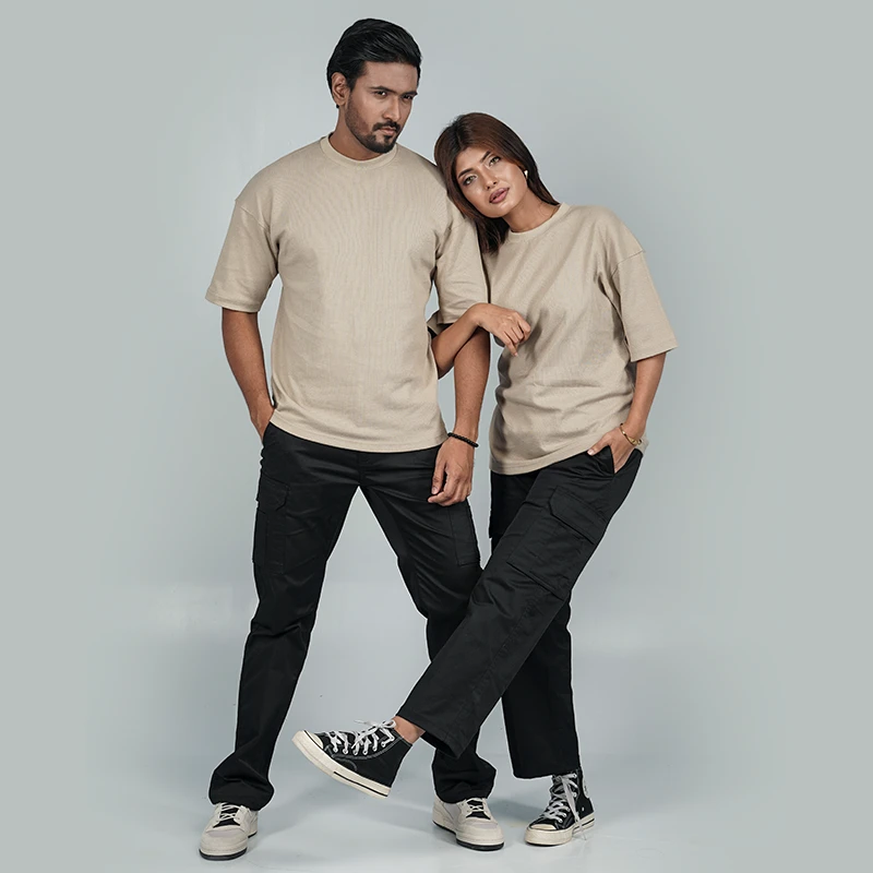 Mens Oversized Drop Shoulder - Skin Beige - Thumbnail 3