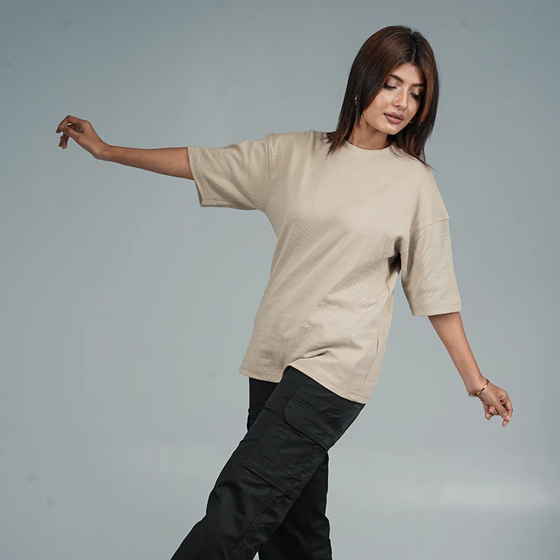 Mens Oversized Drop Shoulder - Skin Beige - Thumbnail 4