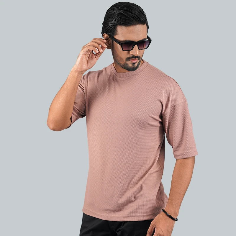 Mens Oversized Drop Shoulder - Dusty Rose