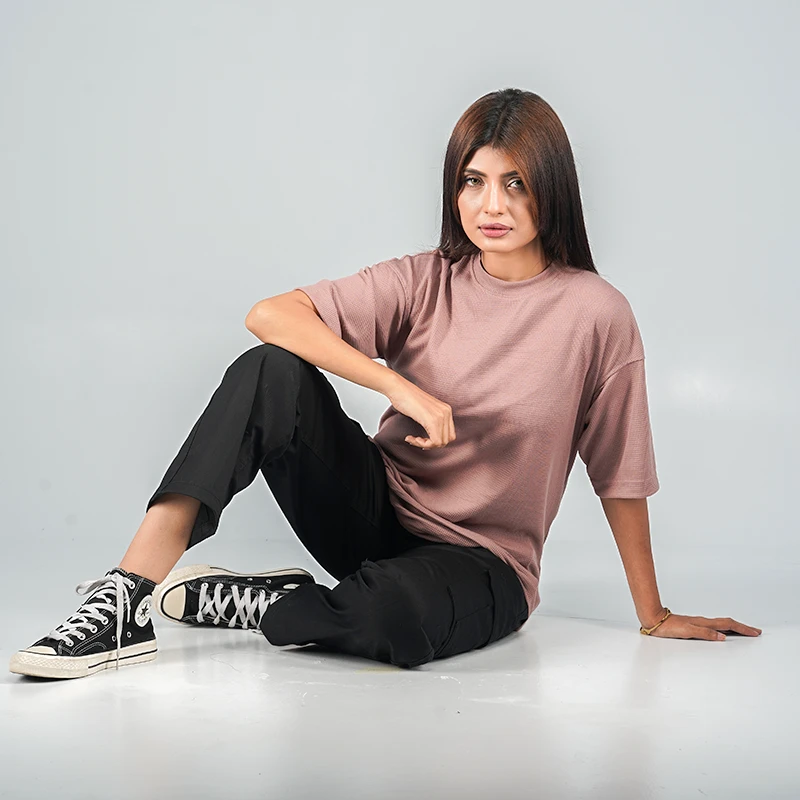 Mens Oversized Drop Shoulder - Dusty Rose - Thumbnail 3