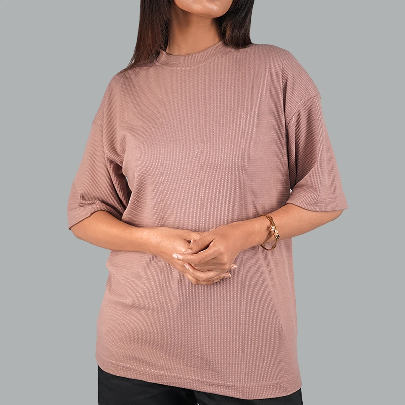 Mens Oversized Drop Shoulder - Dusty Rose - Thumbnail 4