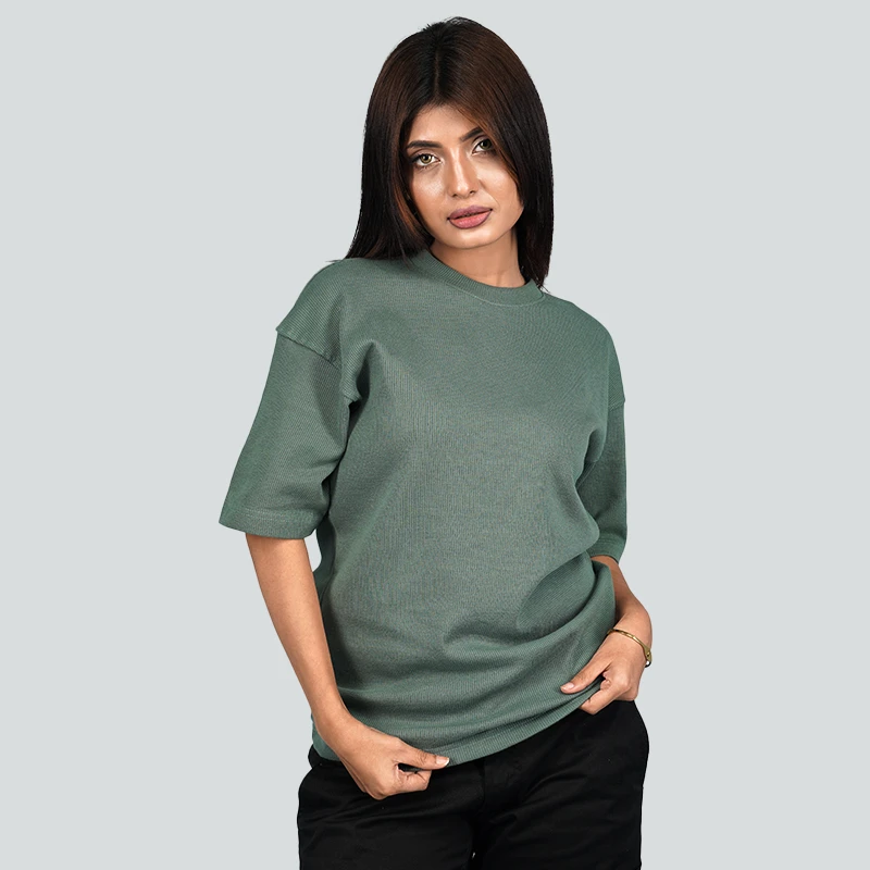 Men’s Oversized Drop Shoulder - Sage Green - Thumbnail 5