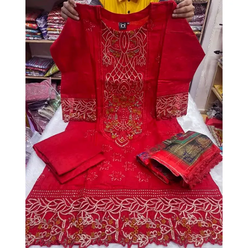 জমজম কটন থ্রি পিস