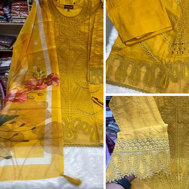 জমজম কটন থ্রি পিস