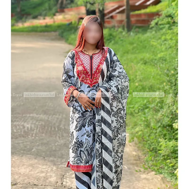 প্রিমিয়াম জর্জেট থ্রিপিস - Image 3