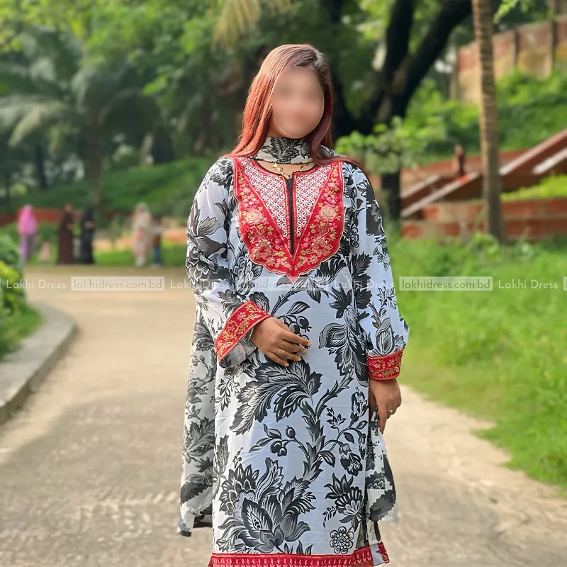 প্রিমিয়াম জর্জেট থ্রিপিস - Image 4