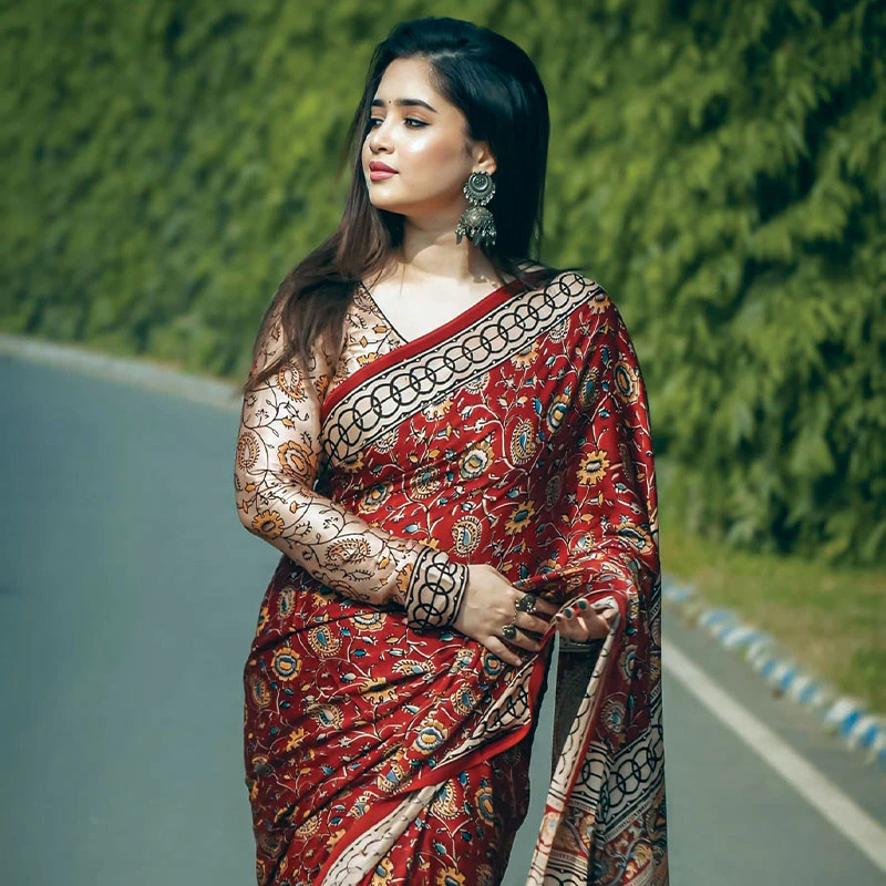 প্রিমিয়াম চান্দেরি সিল্ক শাড়ি + ব্লাউজ পিস