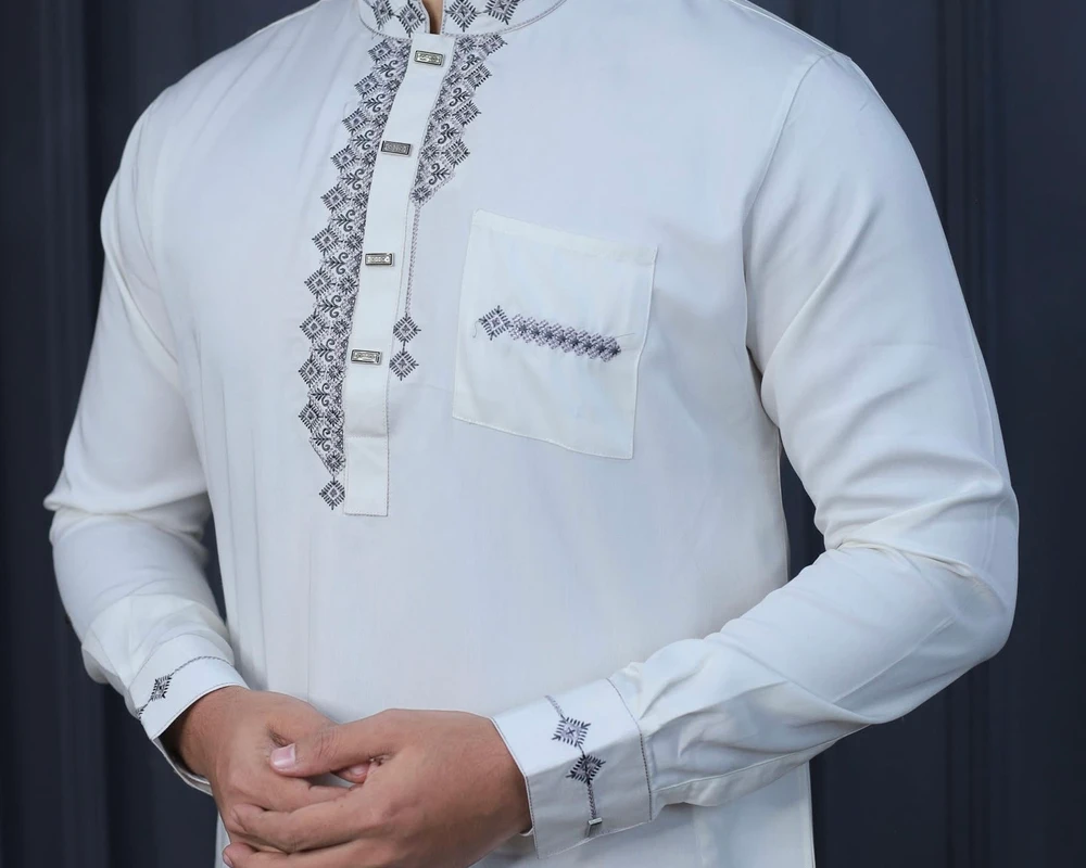 Premium Quality Pakistani Fabrics Embroidery Panjabi