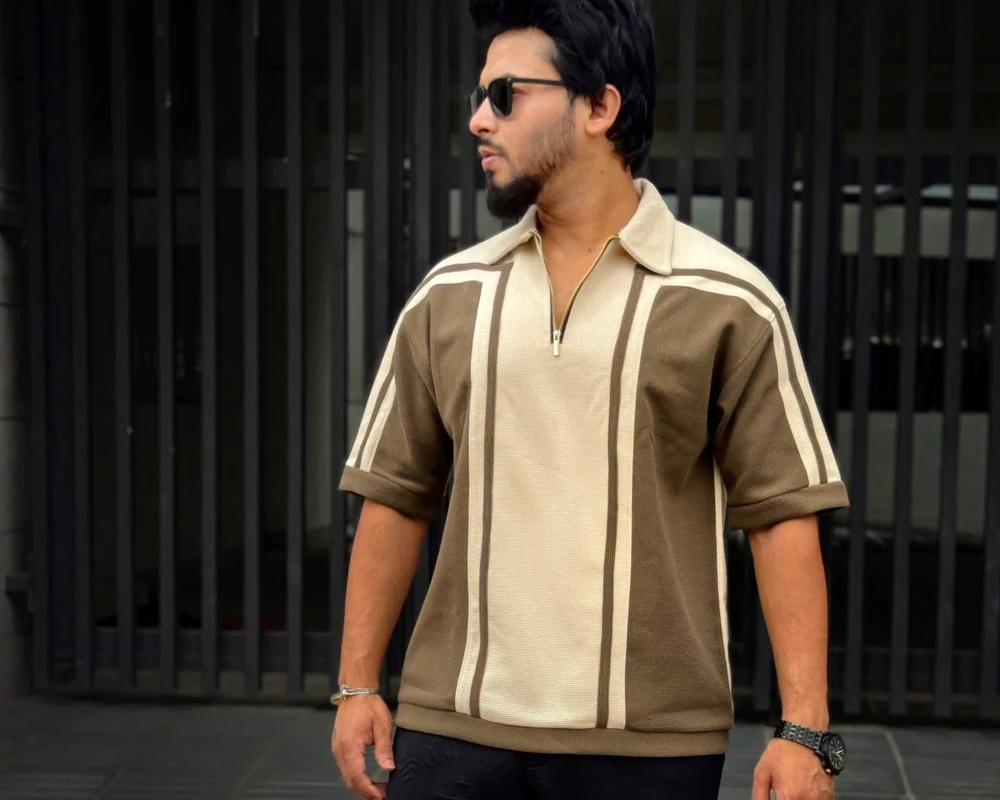 PREMIUM HALF-ZIP BAGGY POLO - Image 3