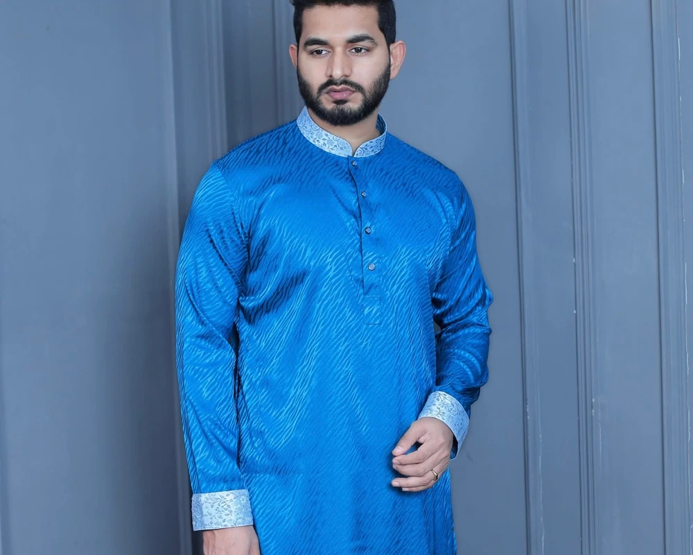 Premium Quality Luxury Contrast Panjabi - Image 3