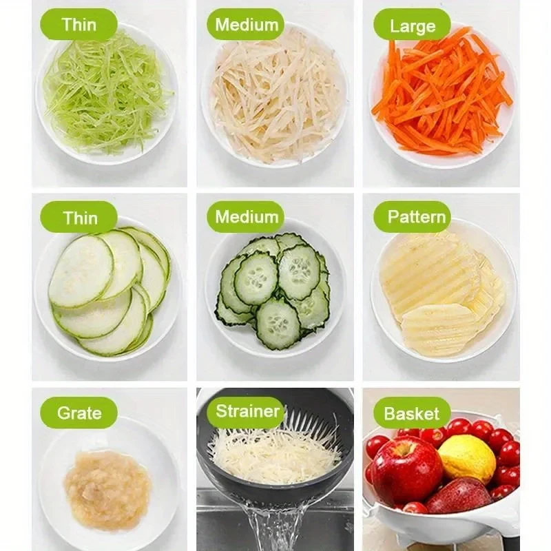9 in 1 Multifunctional Magic Rotate Vegetable Slicer - Image 5