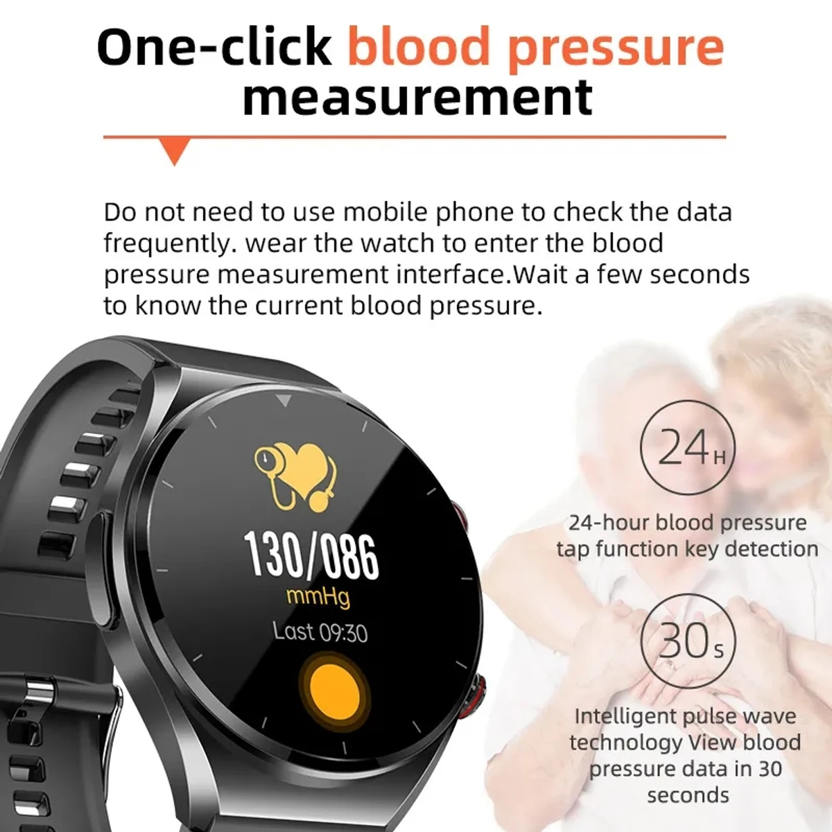 ECG+PPG Noninvasive Blood Sugar HRV Smart Watch - Image 4
