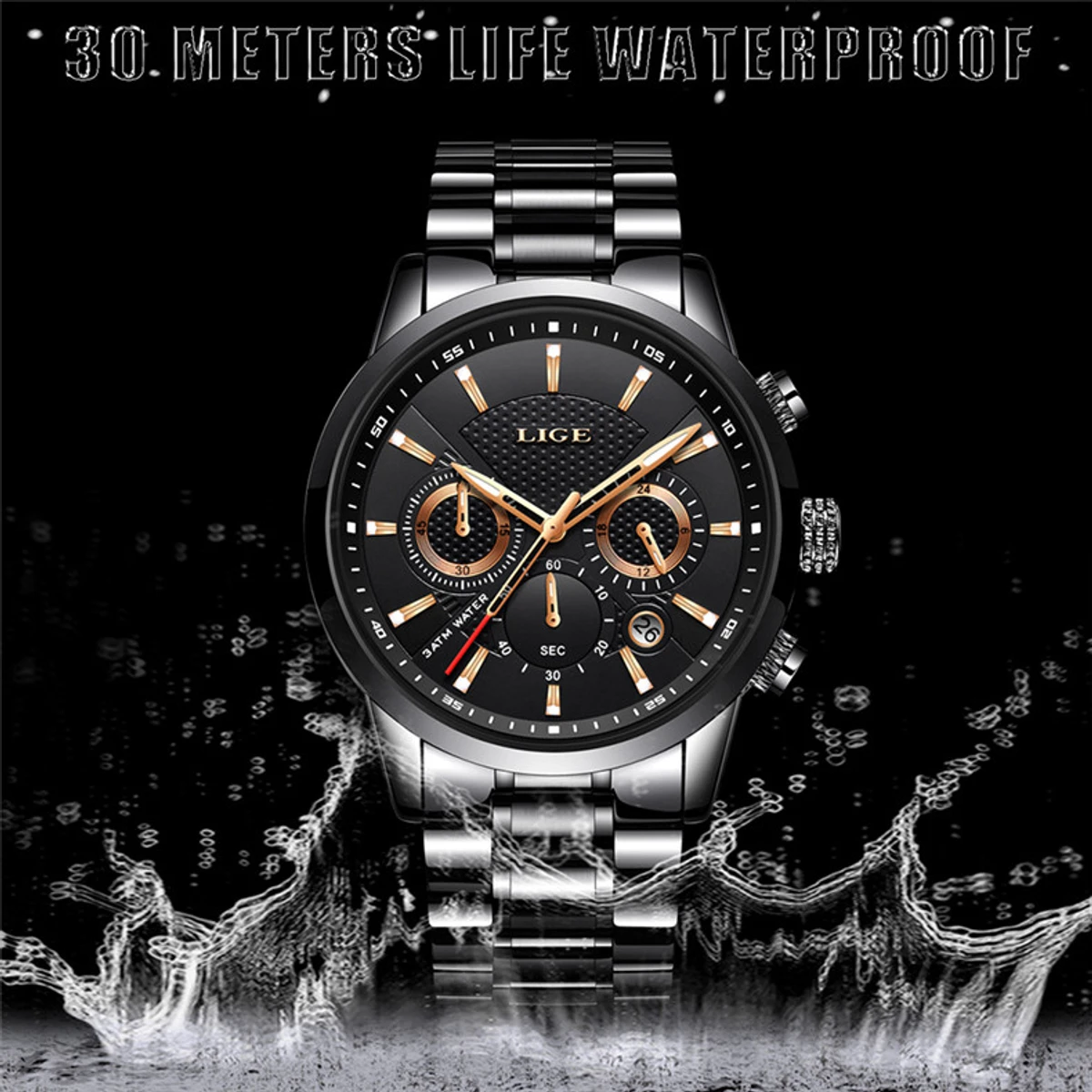 LIGE Mens Watches Top Luxury Brand Business - Image 5