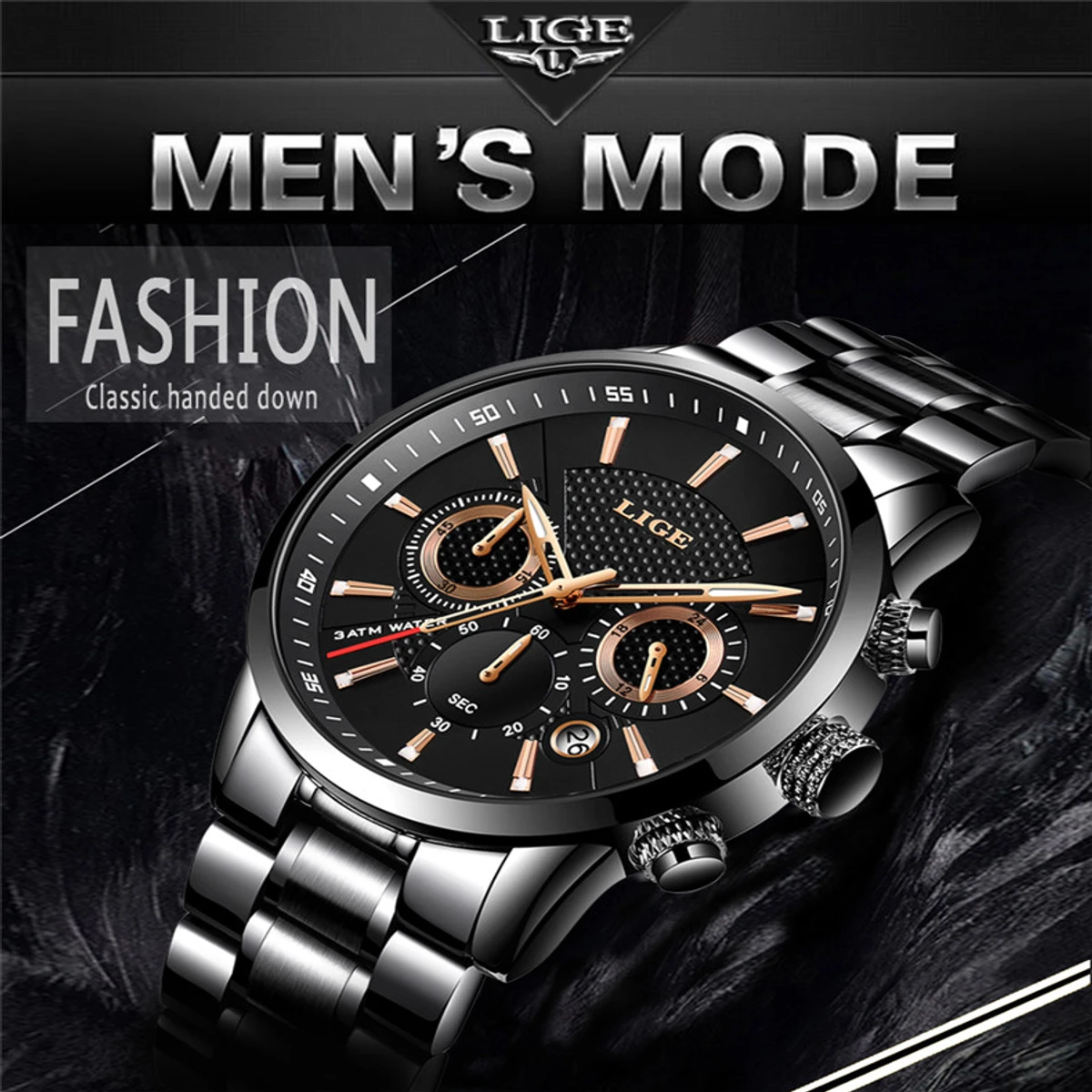 LIGE Mens Watches Top Luxury Brand Business - Image 6