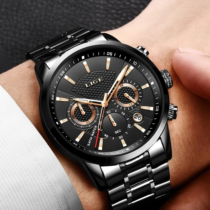 LIGE Mens Watches Top Luxury Brand Business - Image 3