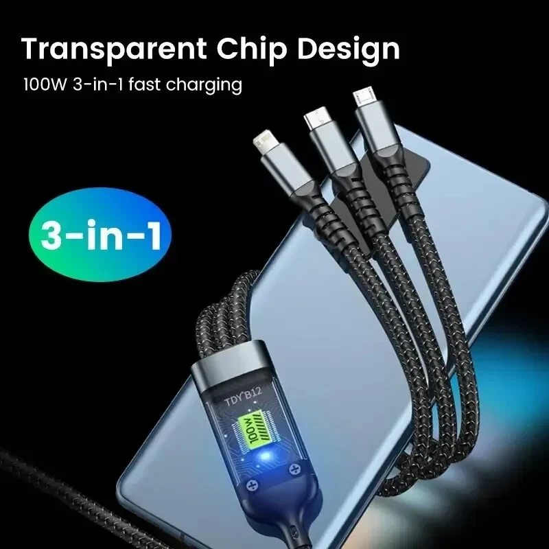 3-in-1 data cable 100W Fast Charging
