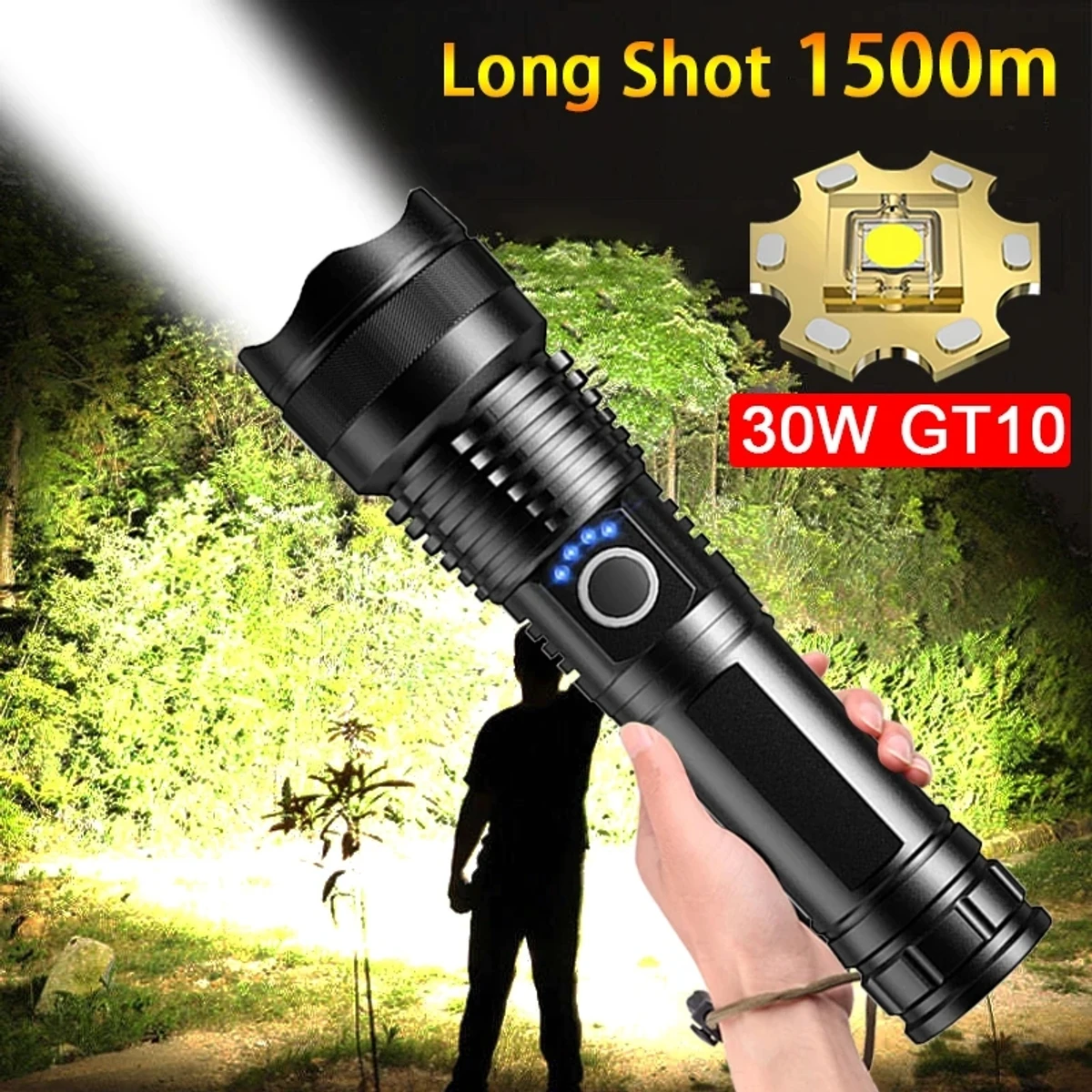 XHP50 Zoom High Lumens LED Flashlight - Image 3