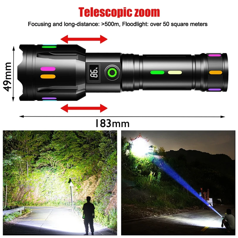LED Rechargeable Flashlight Tactical Torch - Image 5