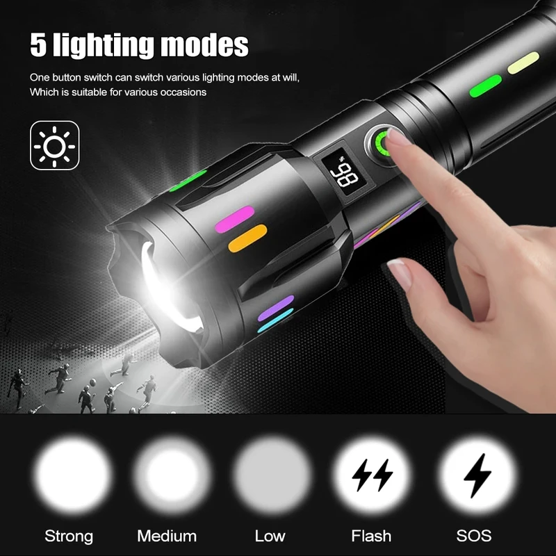 USB Rechargeable Powerful Tactical Torch - Image 5