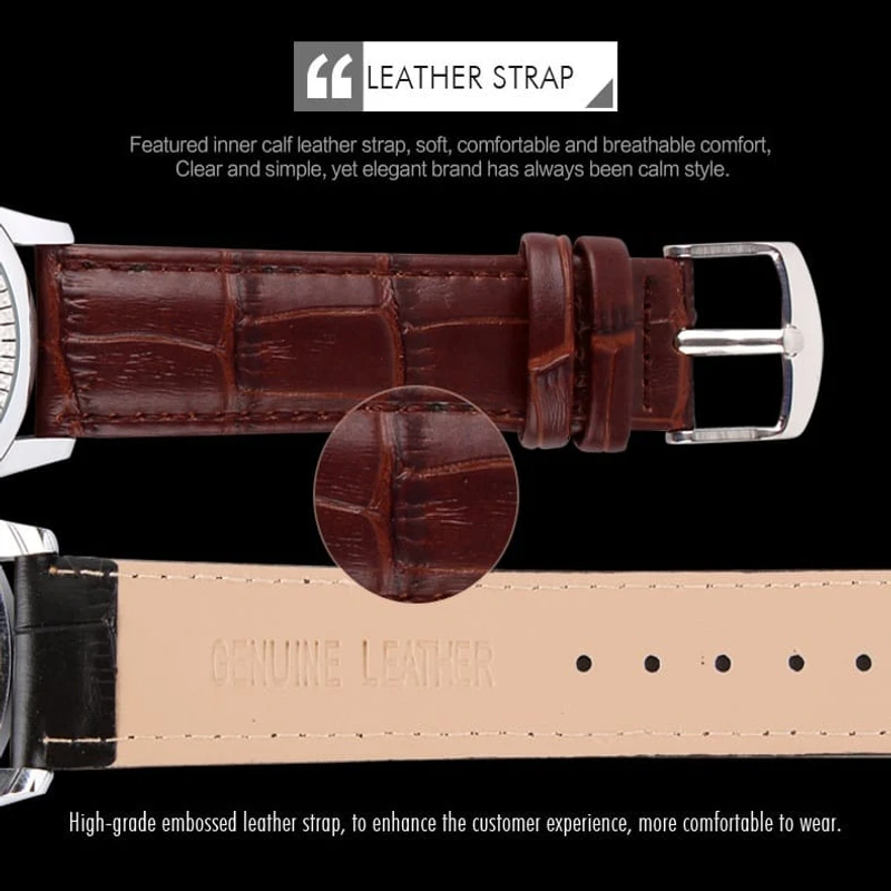 SKMEI 9058 Casual Leather Strap Waterproof Wristwatches - Image 4