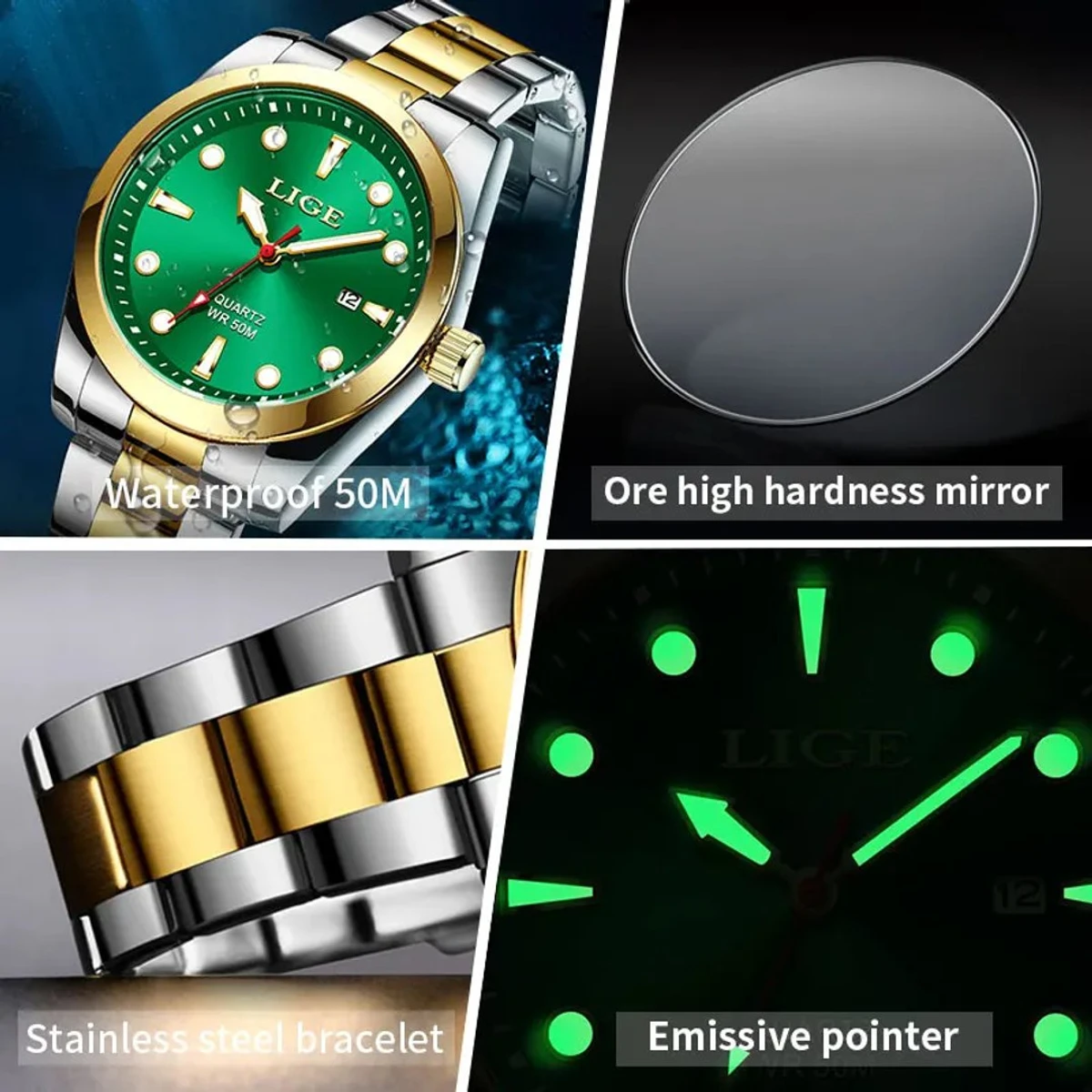 LIGE Top Brand Luxury Watch Men 50M - Image 4