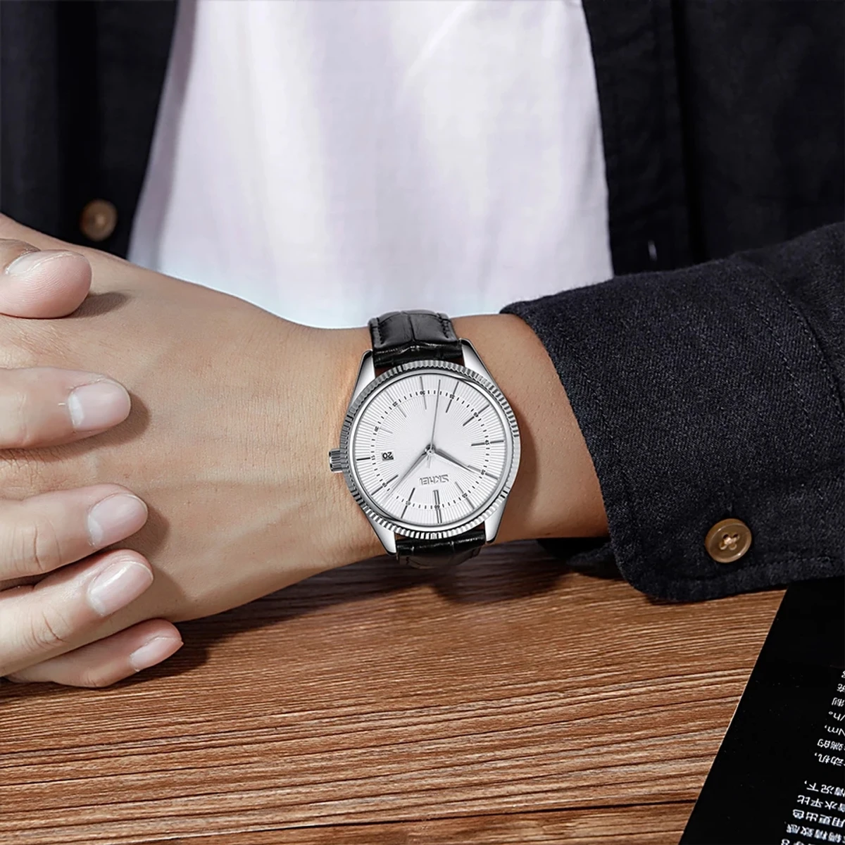 Skmei Casual Single Calendar Belt Men's Quartz Watch - Image 3
