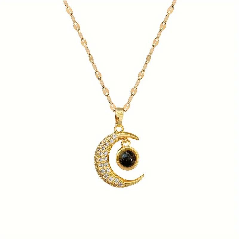 Women moon Necklace Korean Style Exquisite Fashion - Image 3