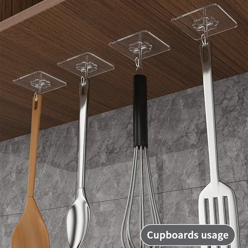 5 Pic Transparent Self Adhesive Hook Wall