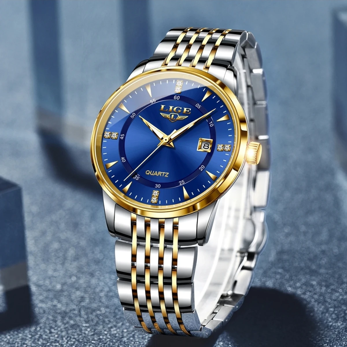 LIGE Fashion Luxury Quartz Watches for Men Business