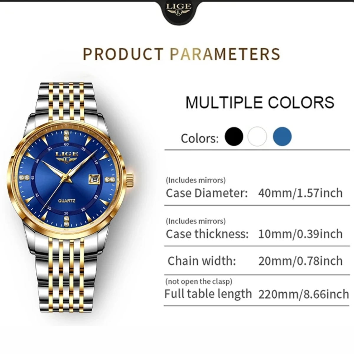 LIGE Fashion Luxury Quartz Watches for Men Business - Image 6