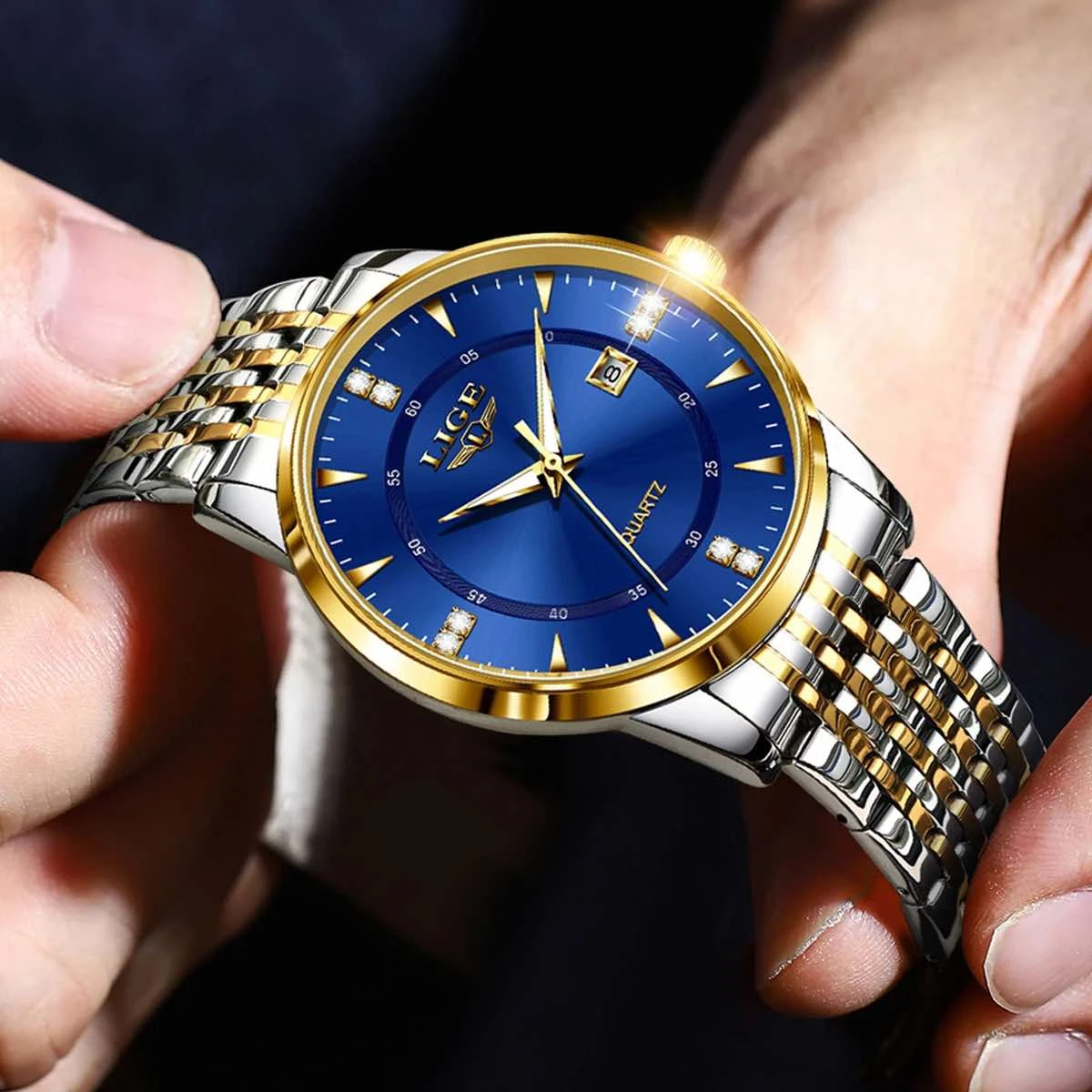 LIGE Fashion Luxury Quartz Watches for Men Business - Image 3